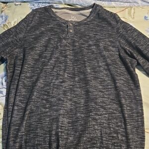 George Men's Heathered Dark Navy Long-Sleeve Henley